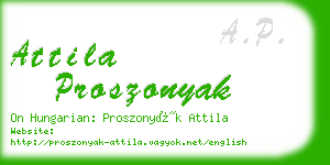 attila proszonyak business card